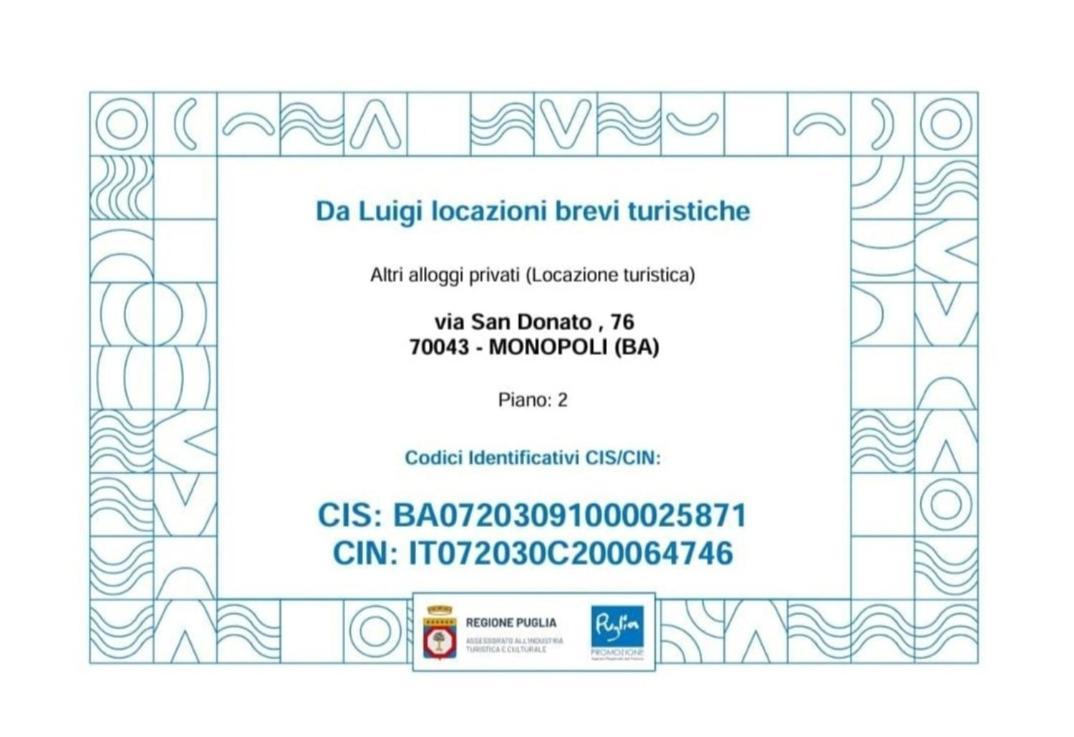 Da Luigi Locazioni Brevi Turistiche Acomodação com café da manhã Monopoli Exterior foto